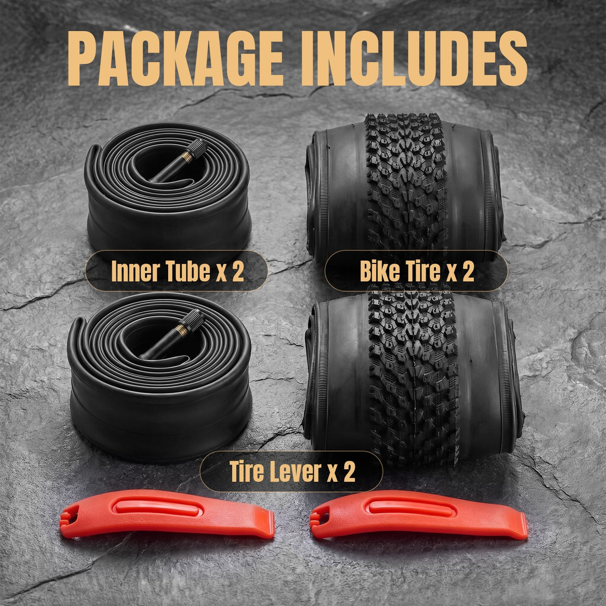 2PCS Folding Bike Tires & Inner Tubes with Tire Levers - Off-Road Bicycle Accessories