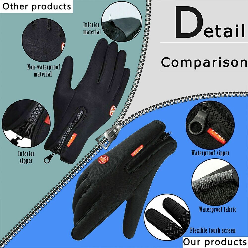 Winter Touchscreen Gloves Waterproof Windproof Thermal Ski Gloves for Men Women