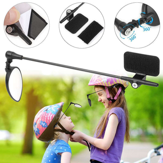 360° Bicycle Helmet Rearview Mirror for Cycling Safety - Adjustable, Lightweight