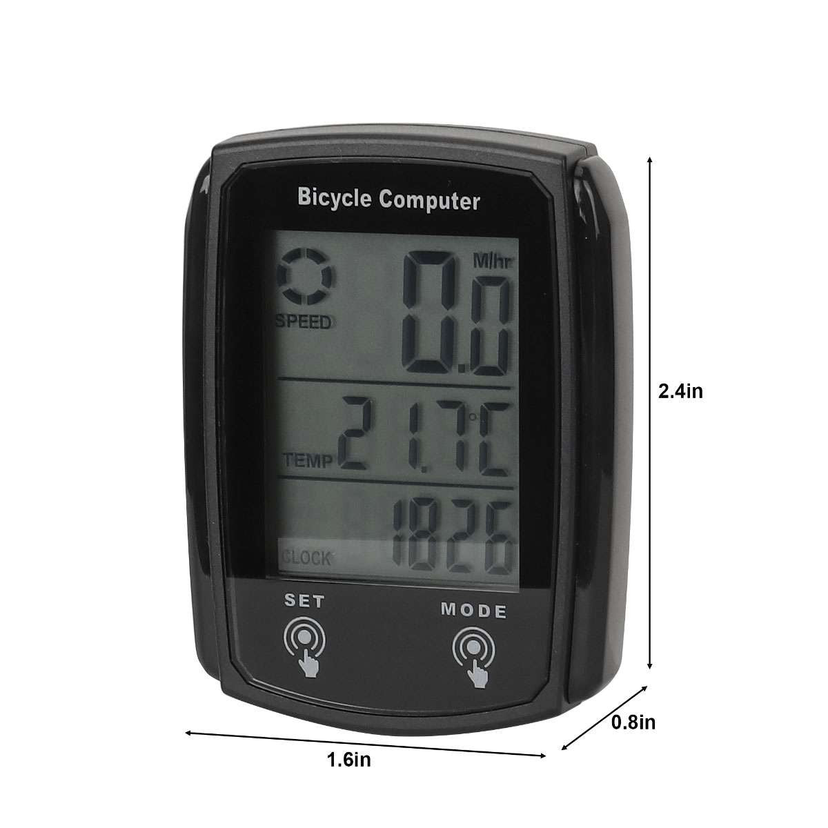 Wireless Digital Bicycle Speedometer with LCD Odometer and Waterproof Design