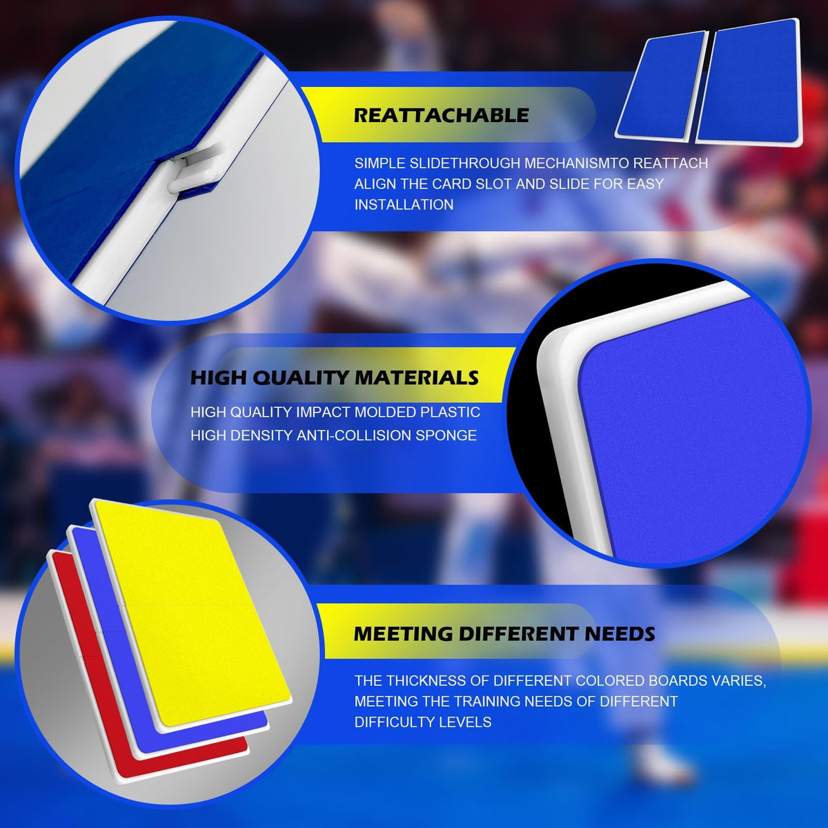 Rebreakable Martial Arts Breaking Boards Set for Kids and Adults - 4 Colors