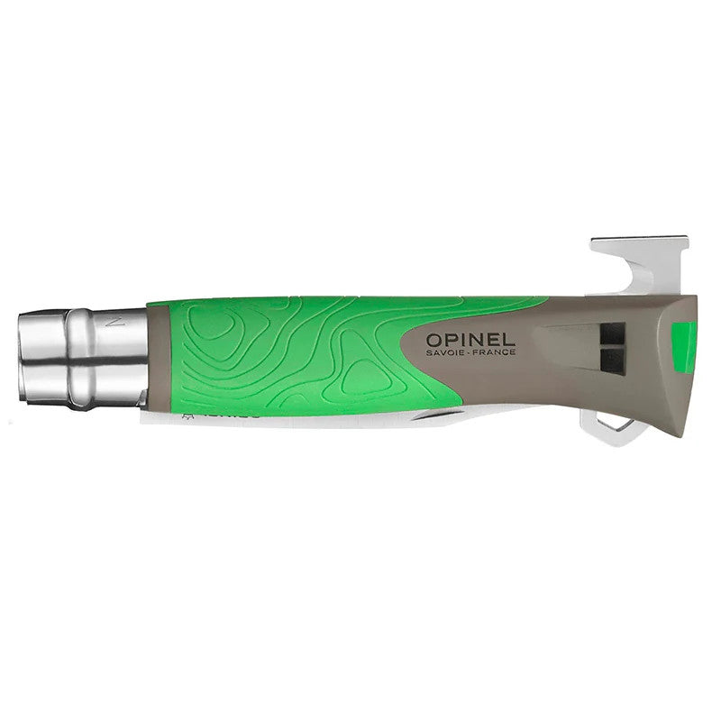 Outdoor Survival Folding Knife with 4-Inch Stainless Steel Blade, Tick Remover & Whistle