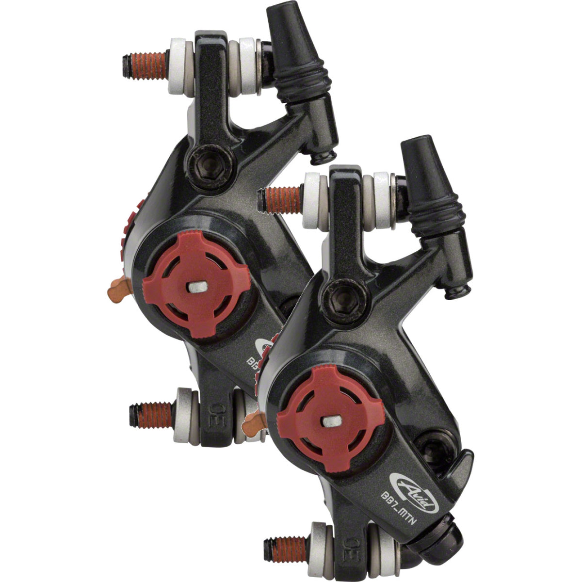 Mountain Bike Disc Brake Caliper Set with Sintered Pads - Gray Post Mount