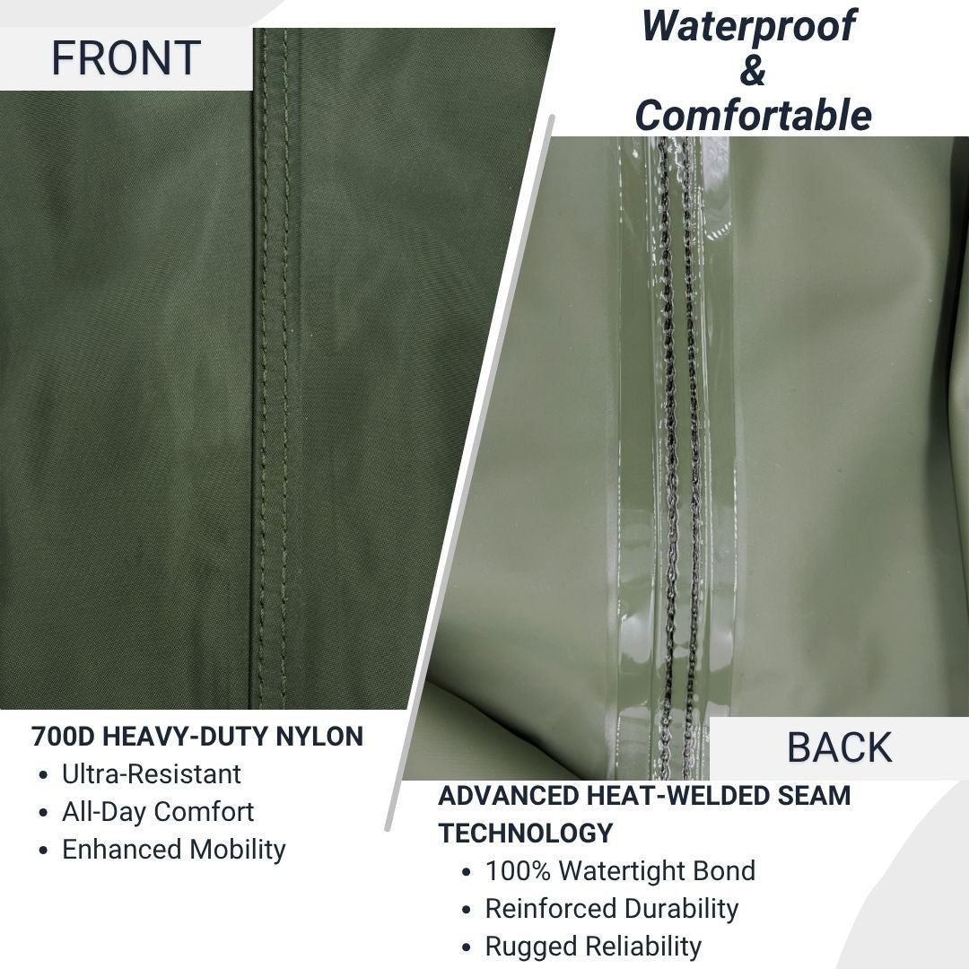 Heavy Duty Waterproof Chest Waders with Reinforced Knees & Boots for Fishing Hunting