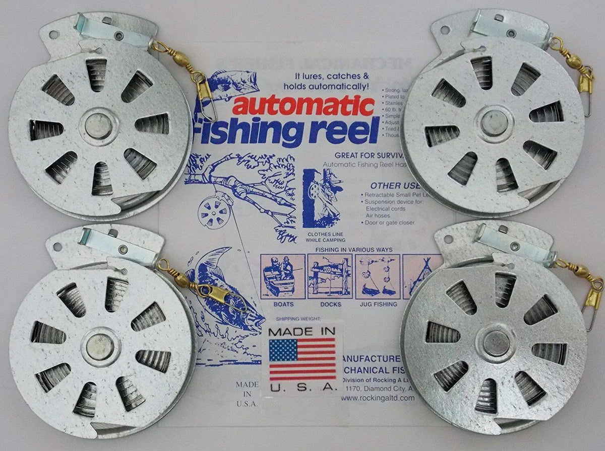 4 Pack Mechanical Fishing Reels - Automatic Yo-Yo Survival Tackle