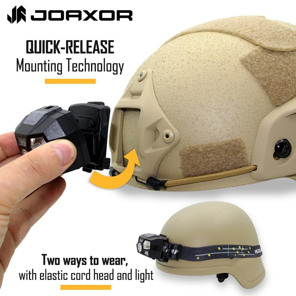 Tactical Helmet Light Flashlight 800 Lumens Hands-Free Waterproof Headlamp