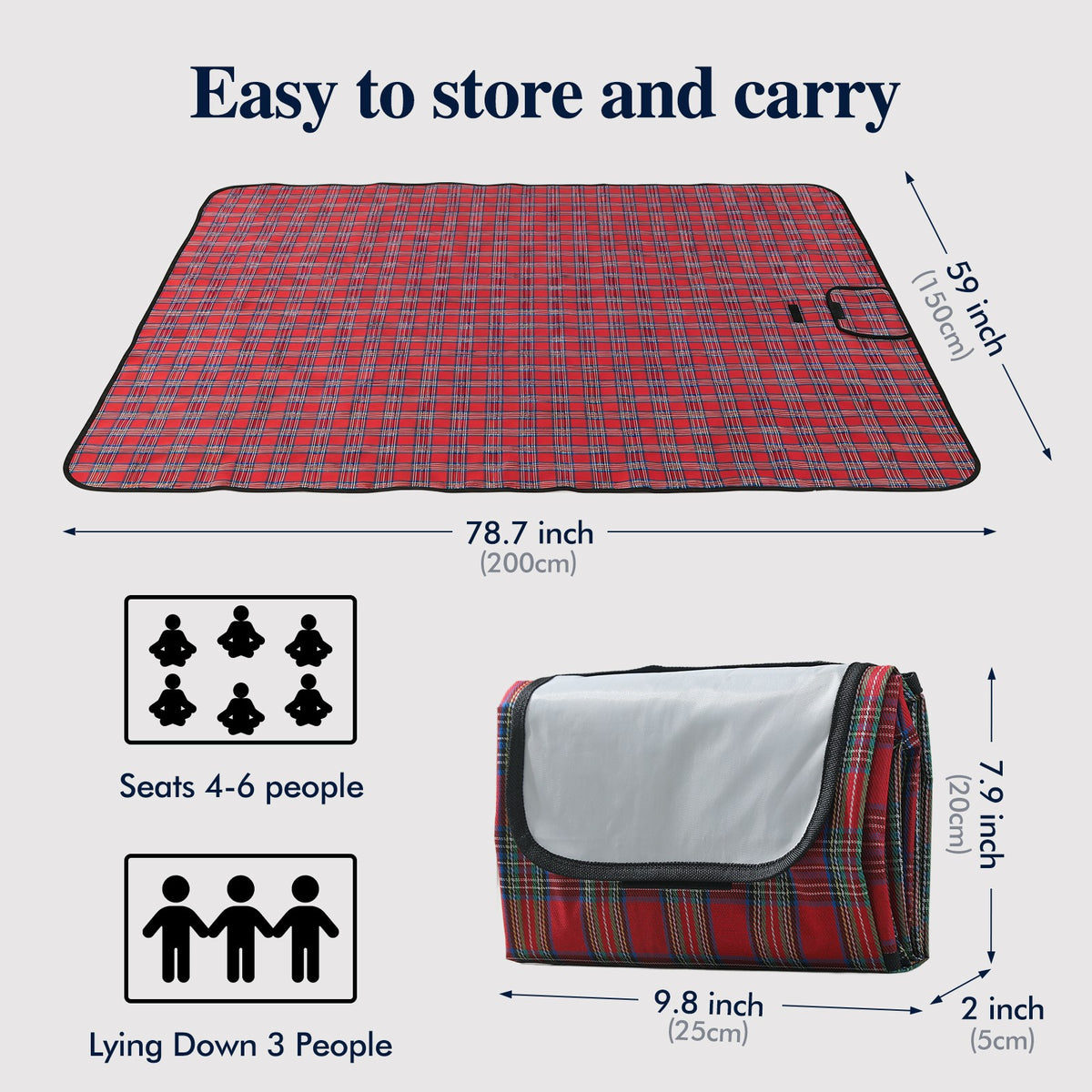 Outdoor Waterproof Beach Mat Portable Camping Blanket for Picnics and Outdoor Activities