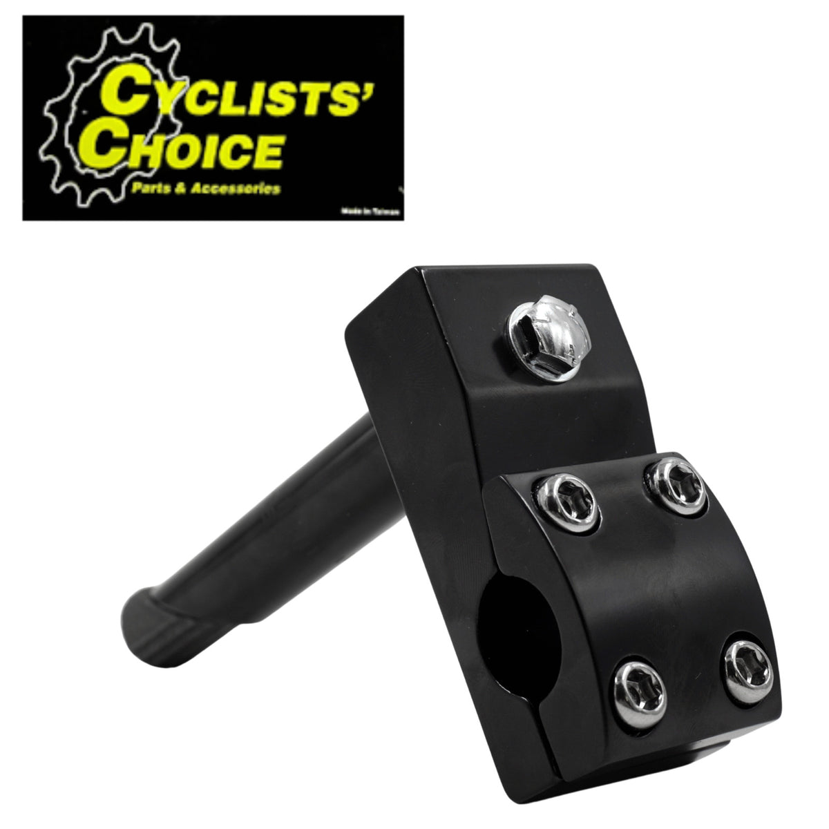 BMX Top Load Quill Stem 21.1mm to 22.2 Handlebar Fit Black Steel