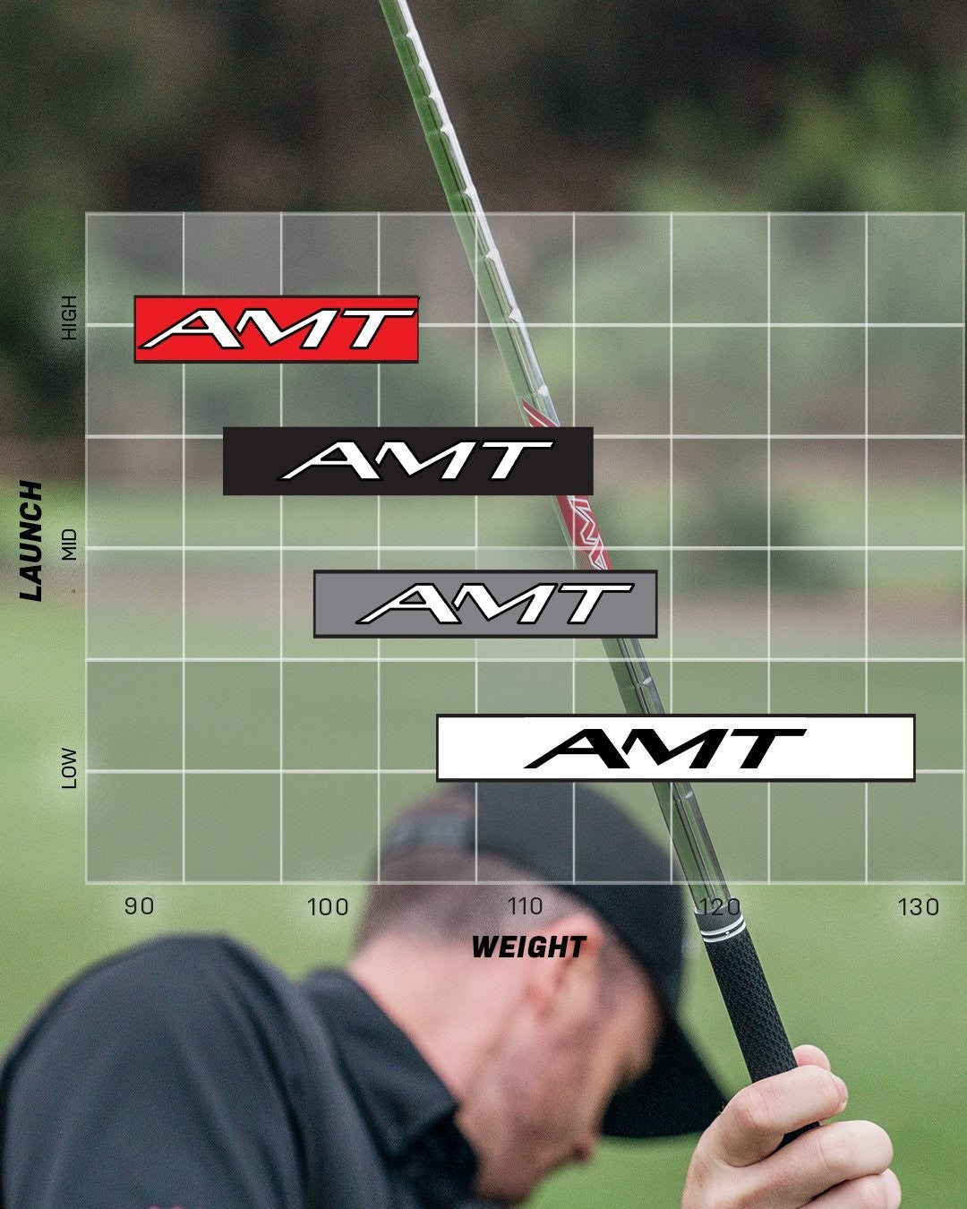 Golf Iron Shafts - True Temper AMT Tour White .355 Taper Tip Set for Precision Control