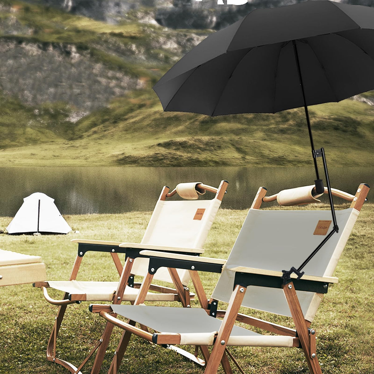 Beach Umbrella with UPF 50+ Sun Protection and Adjustable Clamp
