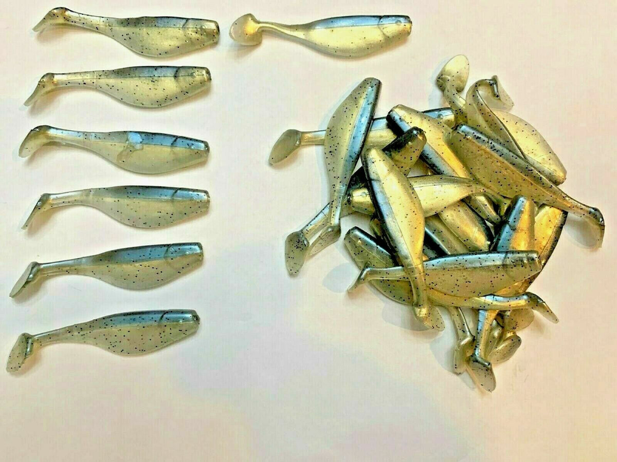50 Pack 4-Inch Paddle Tail Swimbait Lures - Salt & Scented Soft Plastic Fishing Baits