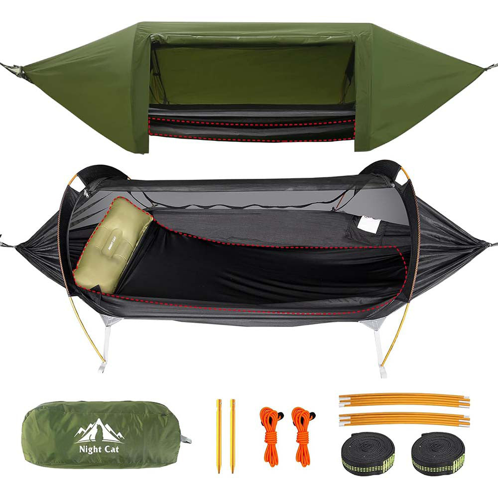 2-in-1 Camping Hammock Tent with Rain Fly and Mosquito Net - Portable & Durable