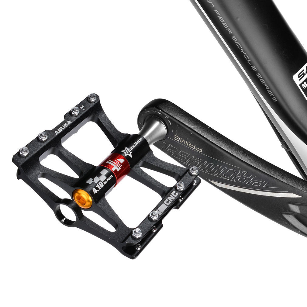 Bike Pedals Flat Aluminum Alloy 4 Bearings 9/16" Platform Cycling Accessories