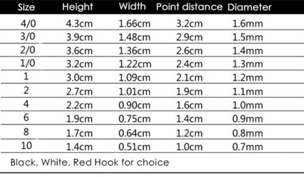 50Pcs Strong Feather Dressed Treble Fishing Hooks Set - Sizes 2-10