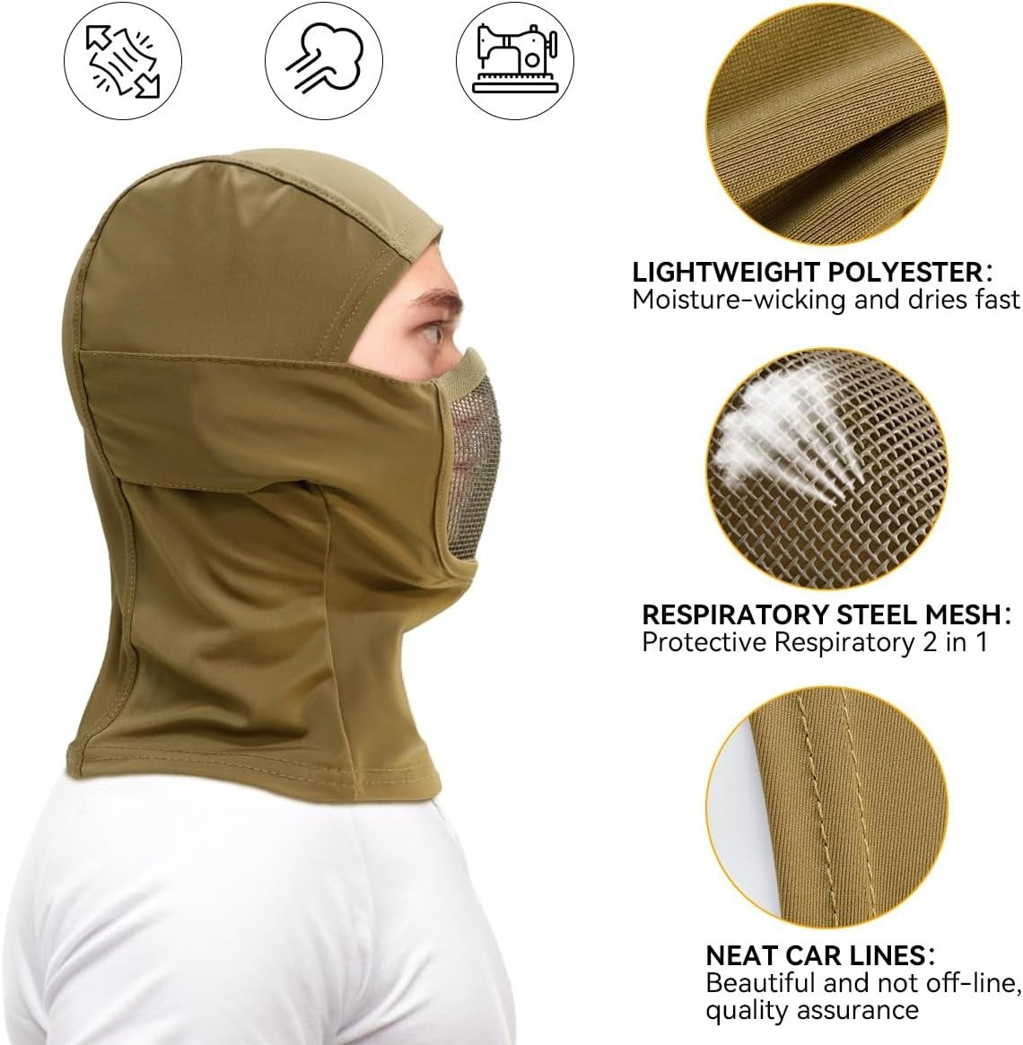 Full Face Mask with Mesh Mouth Guard for Airsoft, Paintball & Tactical Use