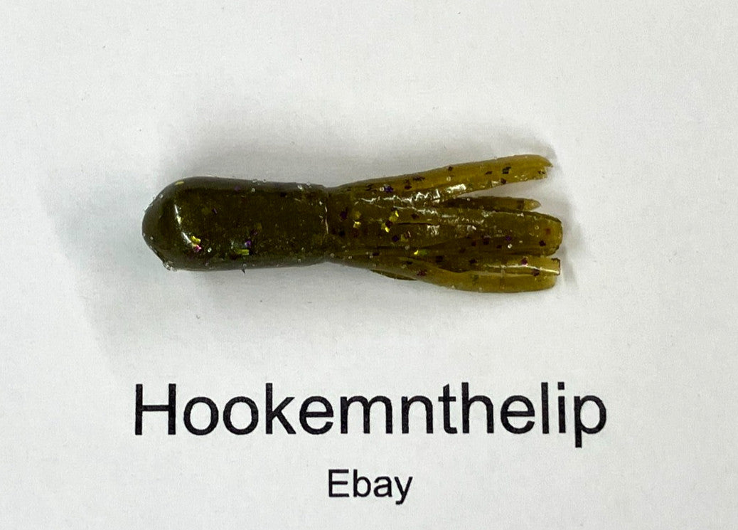 Bass Tube Soft Plastic Lure 2.25 Inch Fine Salt Dipped Fish Bait - Green Pumpkin