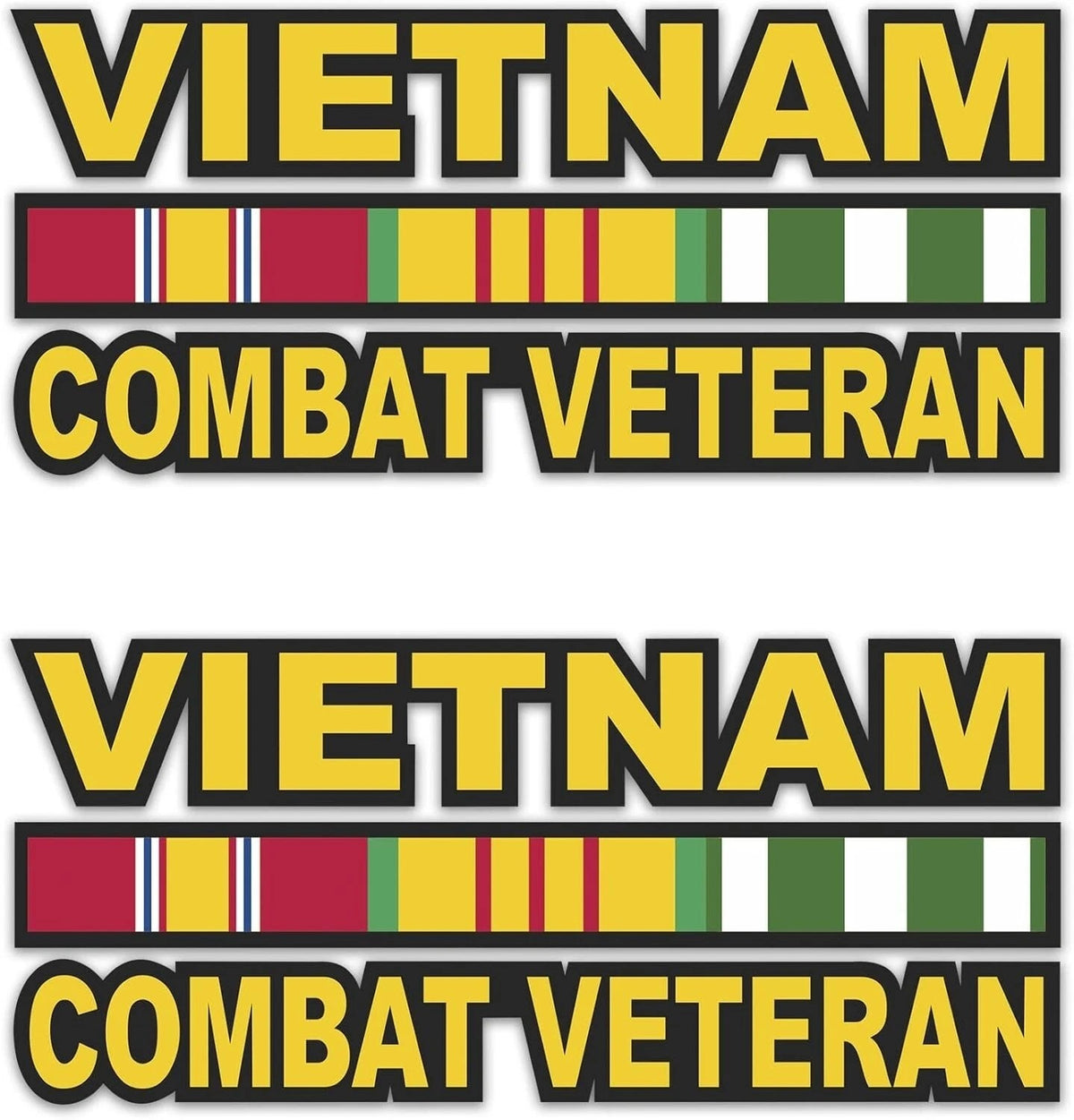 Vietnam Combat Veteran Sticker Decal - Ribbons Veteran Car Laptop Helmet 3 Inch