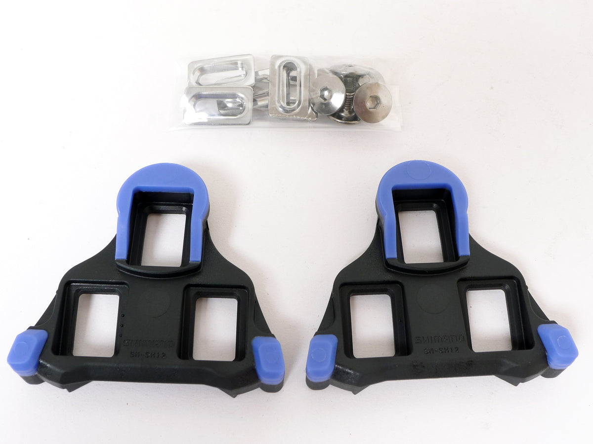 Road Bike Pedals and Cleats Set - Shimano SPD-SL 2° Float Blue & Black
