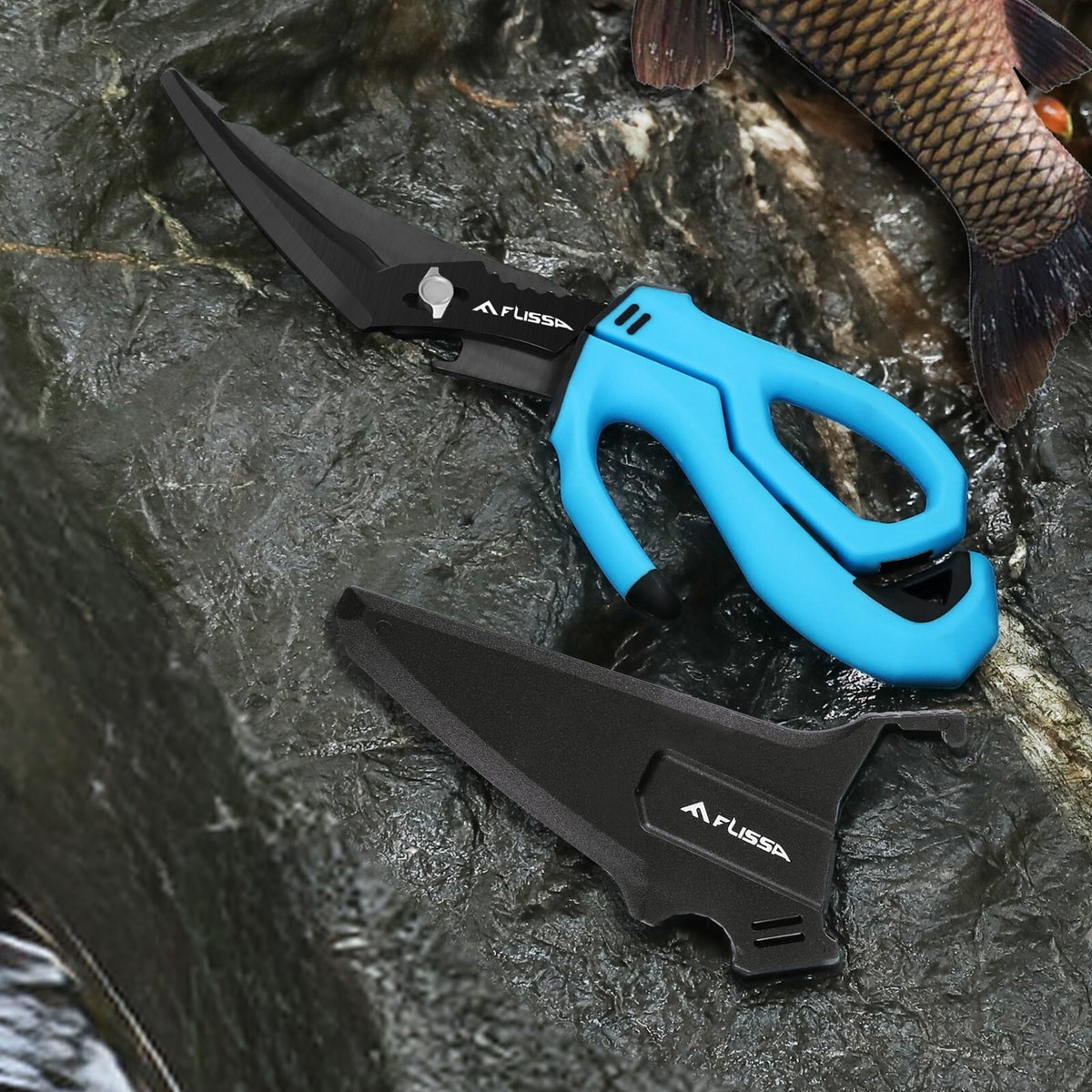 10-Inch Stainless Steel Detachable Fishing Scissors with Fish Scaler & Multi-Tool