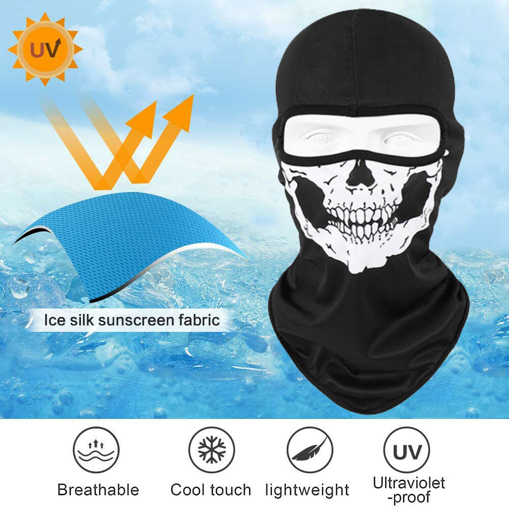 Unisex Skull Ski Mask Balaclava Ghost Bandana Full Face Mask for Outdoor Activities