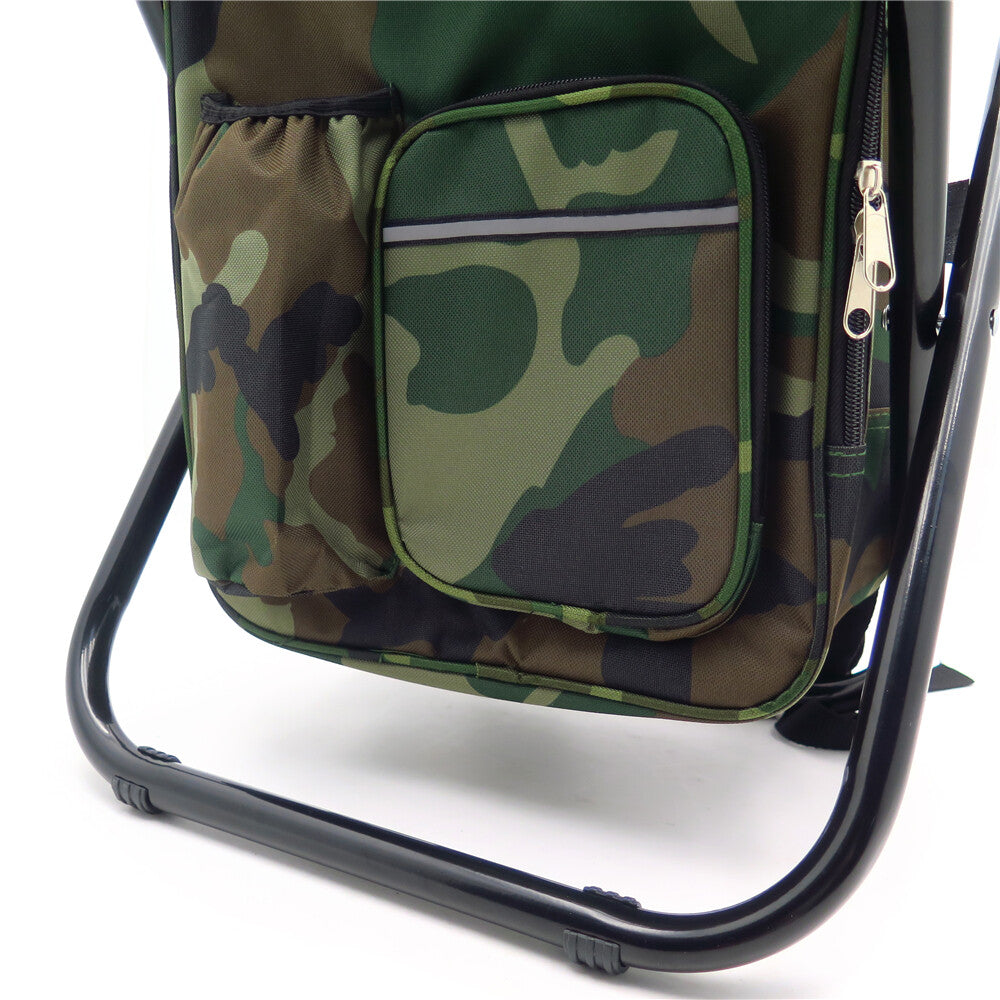 Folding Cooler Chair Backpack - Insulated Camping & Beach Stool