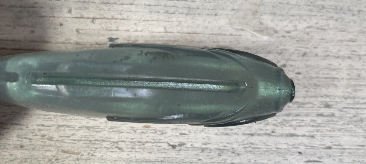4-Inch Weedless Soft Plastic Swimbait - Green Gizzard Shad, Pack of 2