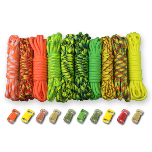 Paracord DIY Bracelet Kit with Buckles - 100 FT Paracord Crafting Set