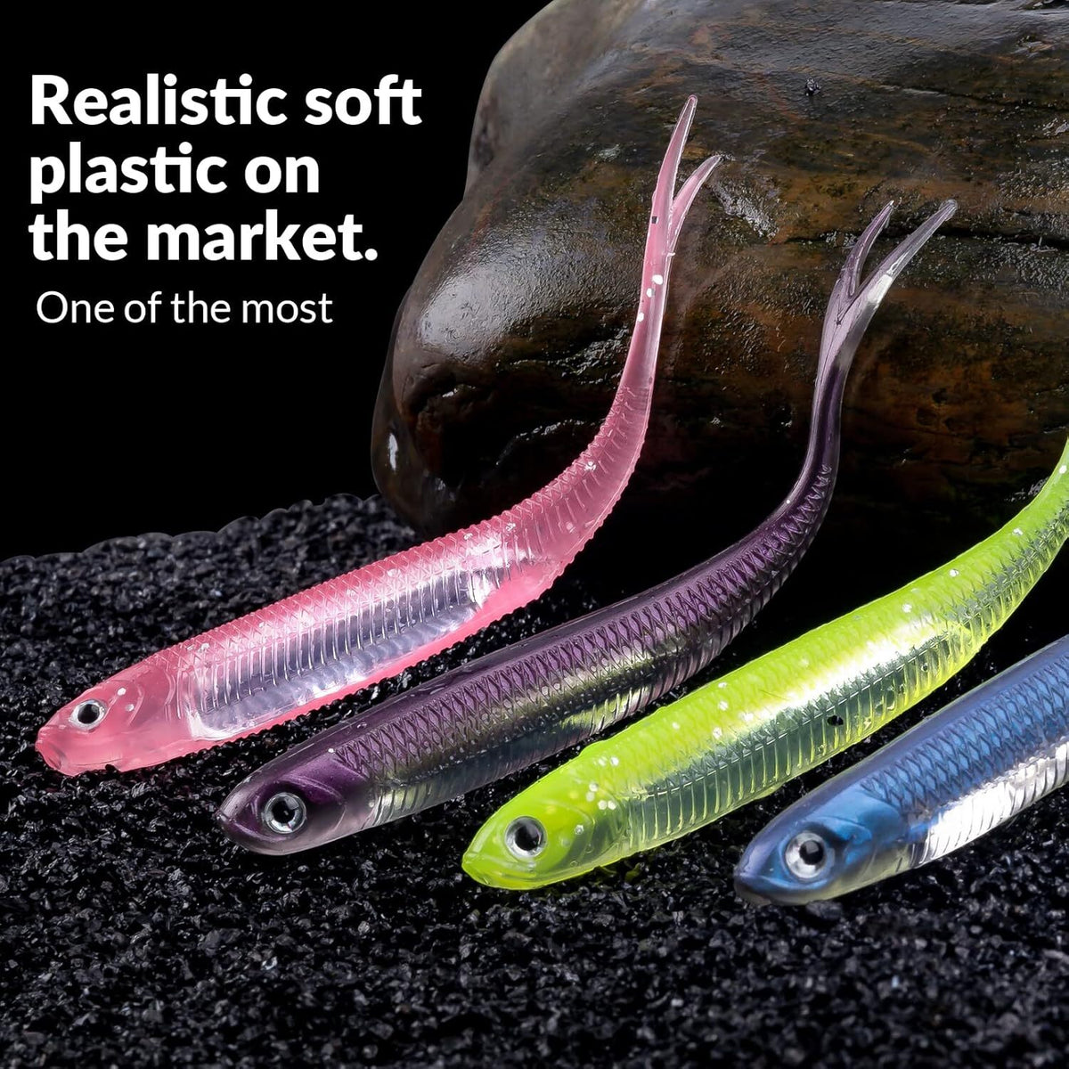5X Soft Plastic Swimbaits Paddle Tail Shad Fishing Lures for Bass and Trout