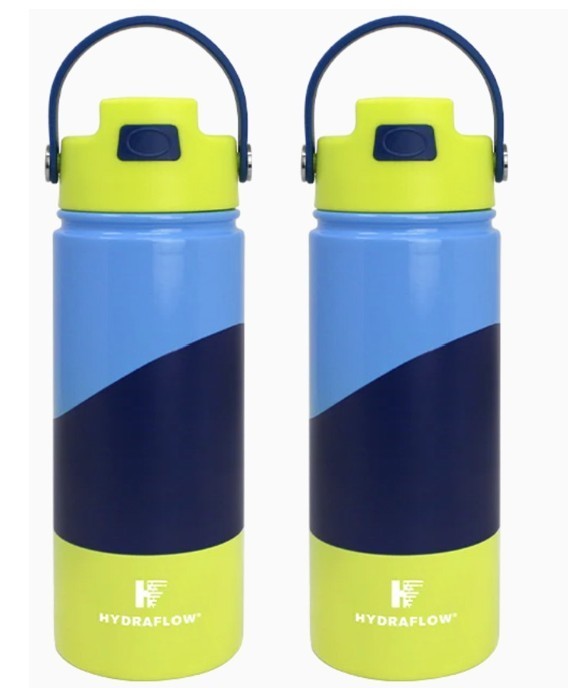 HydraFlow 17oz Insulated Stainless Steel Water Bottle Set - Leakproof & Keep Drinks Cold