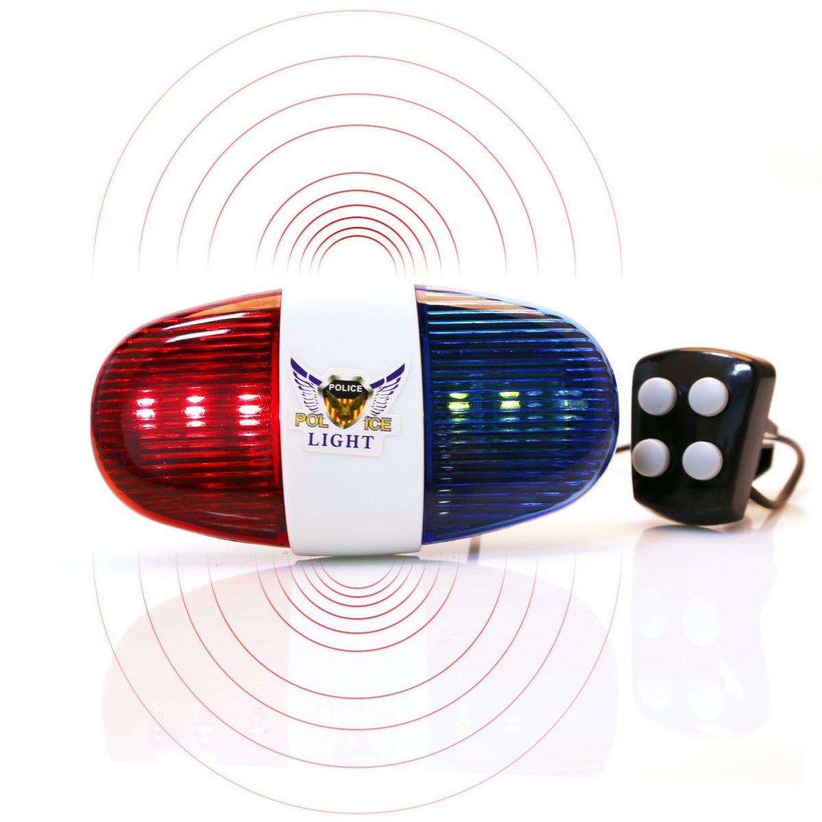 Bike Police Siren Horn with LED Lights Waterproof Bicycle Accessory