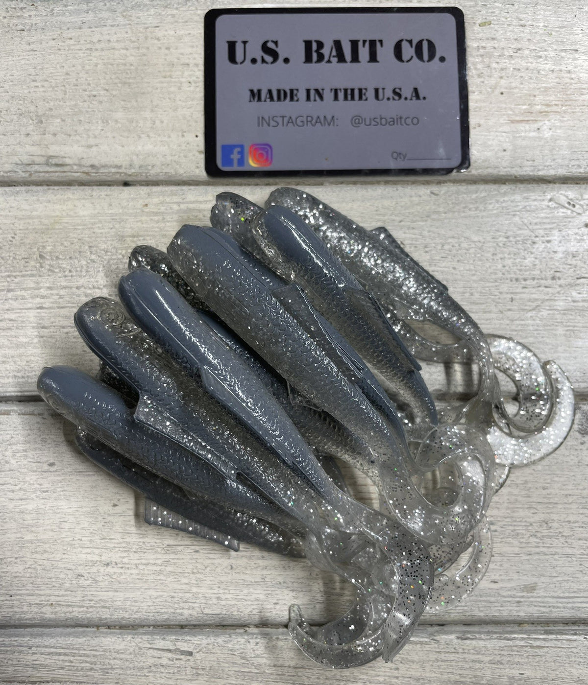 Artificial Swimbait Minnows 4 Inch Clear Silver Gray - Lot of 15
