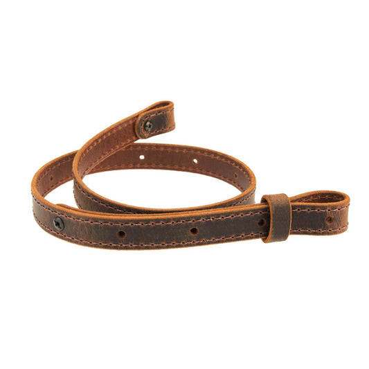 Buffalo Leather Rifle Sling - Amish Handmade 1-Inch Crazy Horse Brown