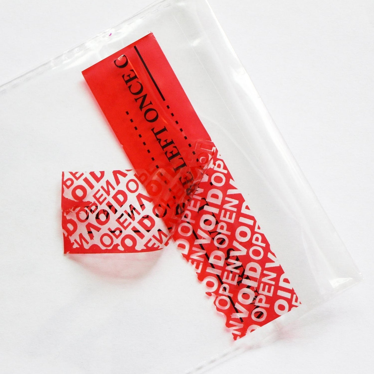 Tamper Proof Security Tape 1in x 55yd - Void Transfer Seal Label, Red