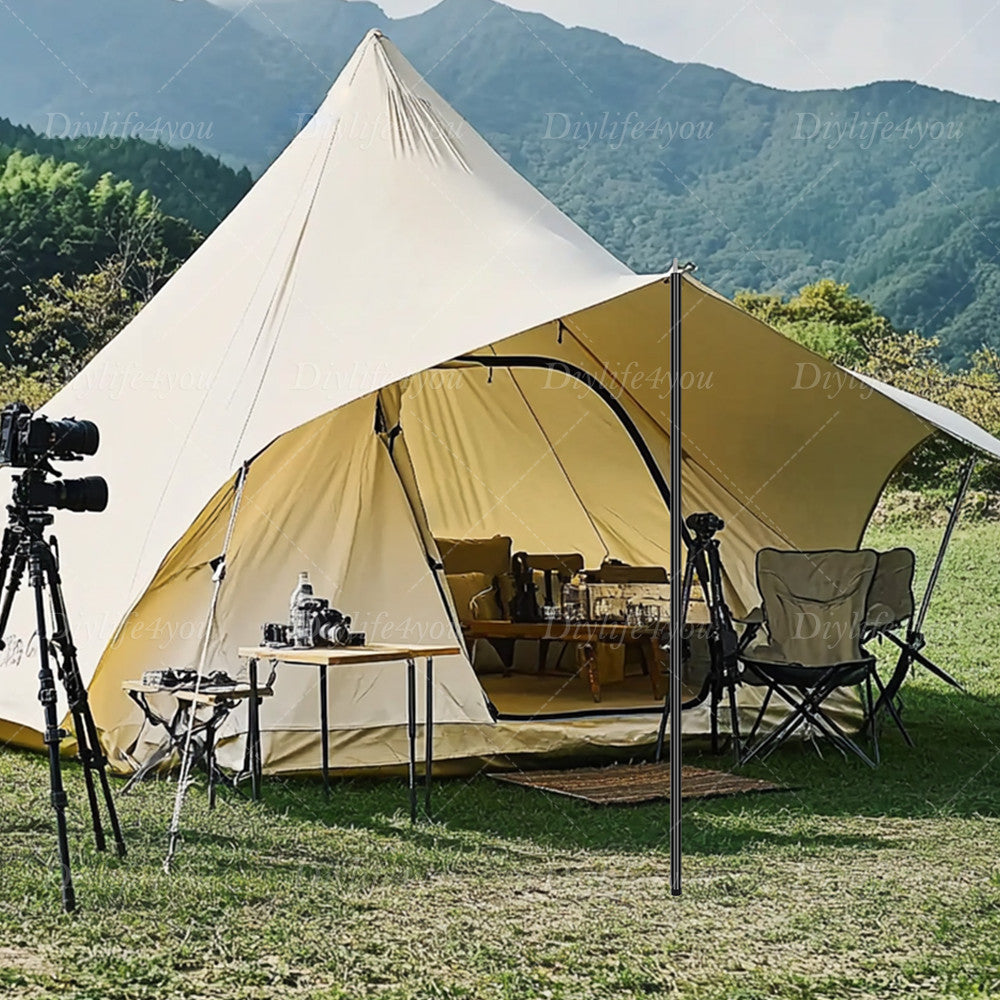 Adjustable Tent Tarp Poles Set of 2 Telescopic Camping Canopy Support