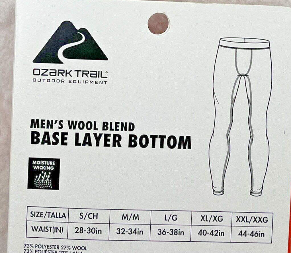 Men's Merino Wool Blend Thermal Bottoms - Base Layer for Winter