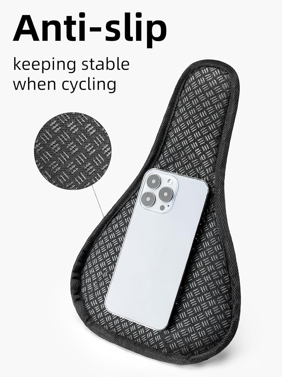 Bike Seat Cover Gel Padded Cushion for Comfortable Cycling - Black