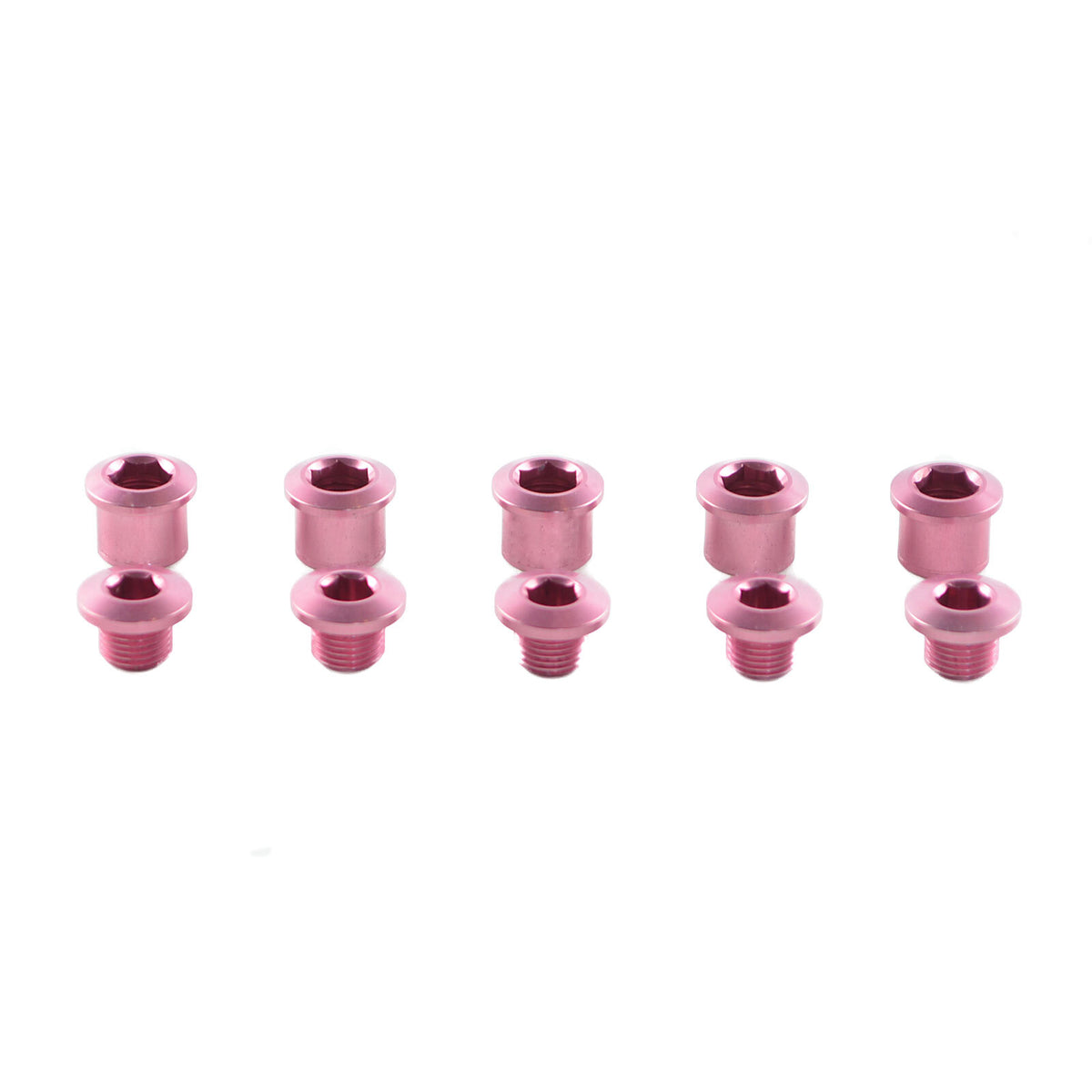 Lightweight Bicycle Chainring Bolts - Fits Shimano, Sram, BMX Pink