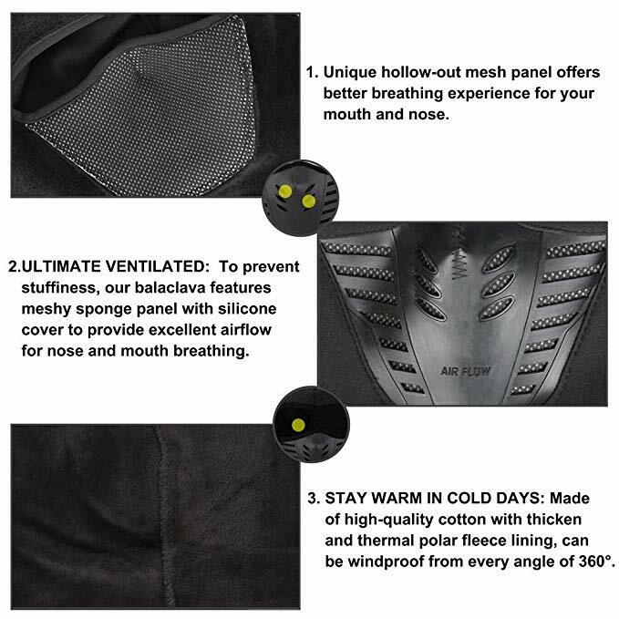 Full Face Balaclava Mask for Cycling Skiing Outdoor Winter Activities Windproof