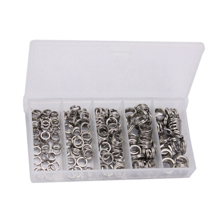 200PCS Stainless Steel Fishing Split Rings Assorted Sizes for Heavy Duty Fishing