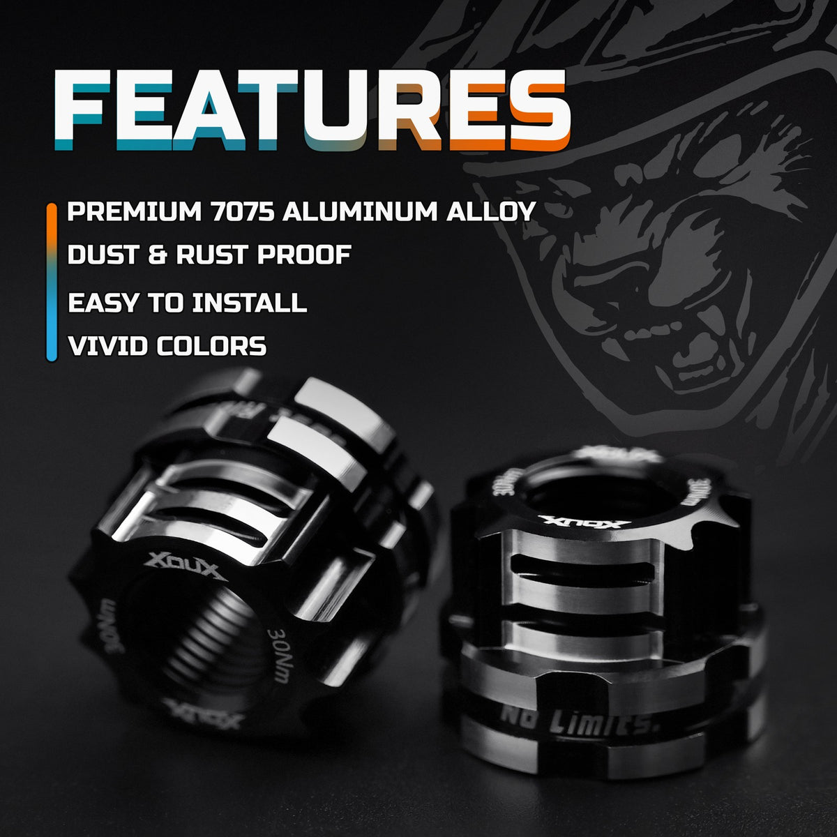 BMX Axle Nuts 10MM CNC Aluminum Black & Color Options - Secure Fit