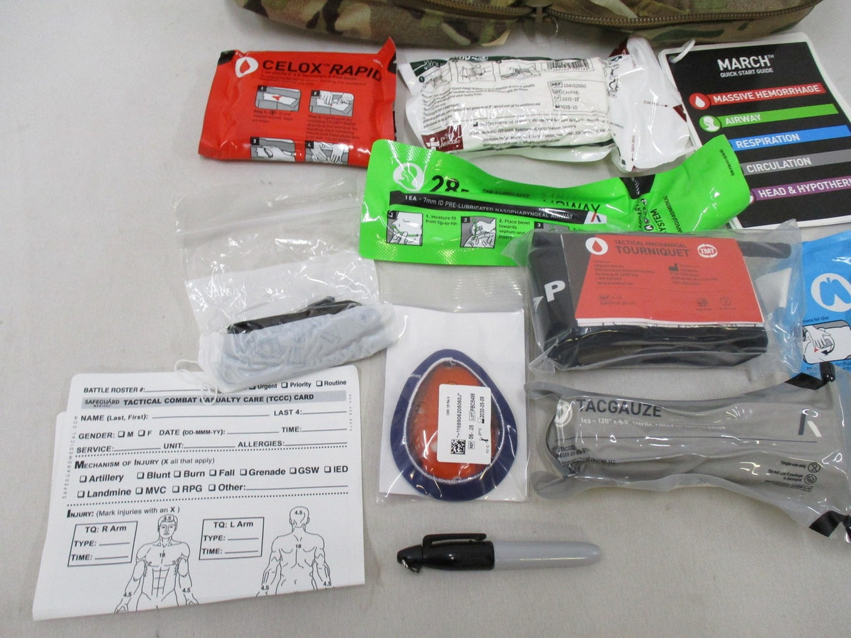 Military First Aid Kit with Trauma Supplies Tactical Bag Multicam