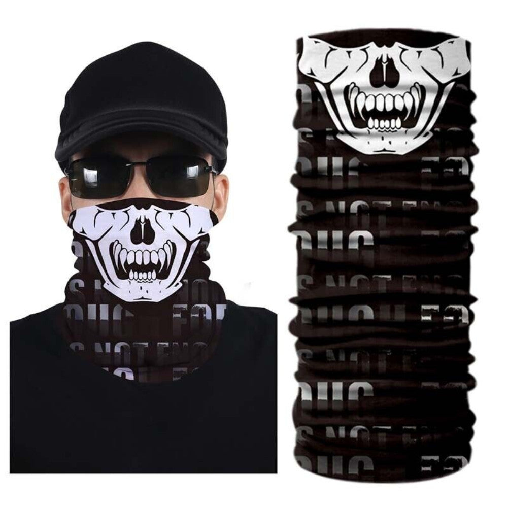 Unisex 3D Skull Neck Gaiter Face Mask - UV Protection, Multi-Way Wearable