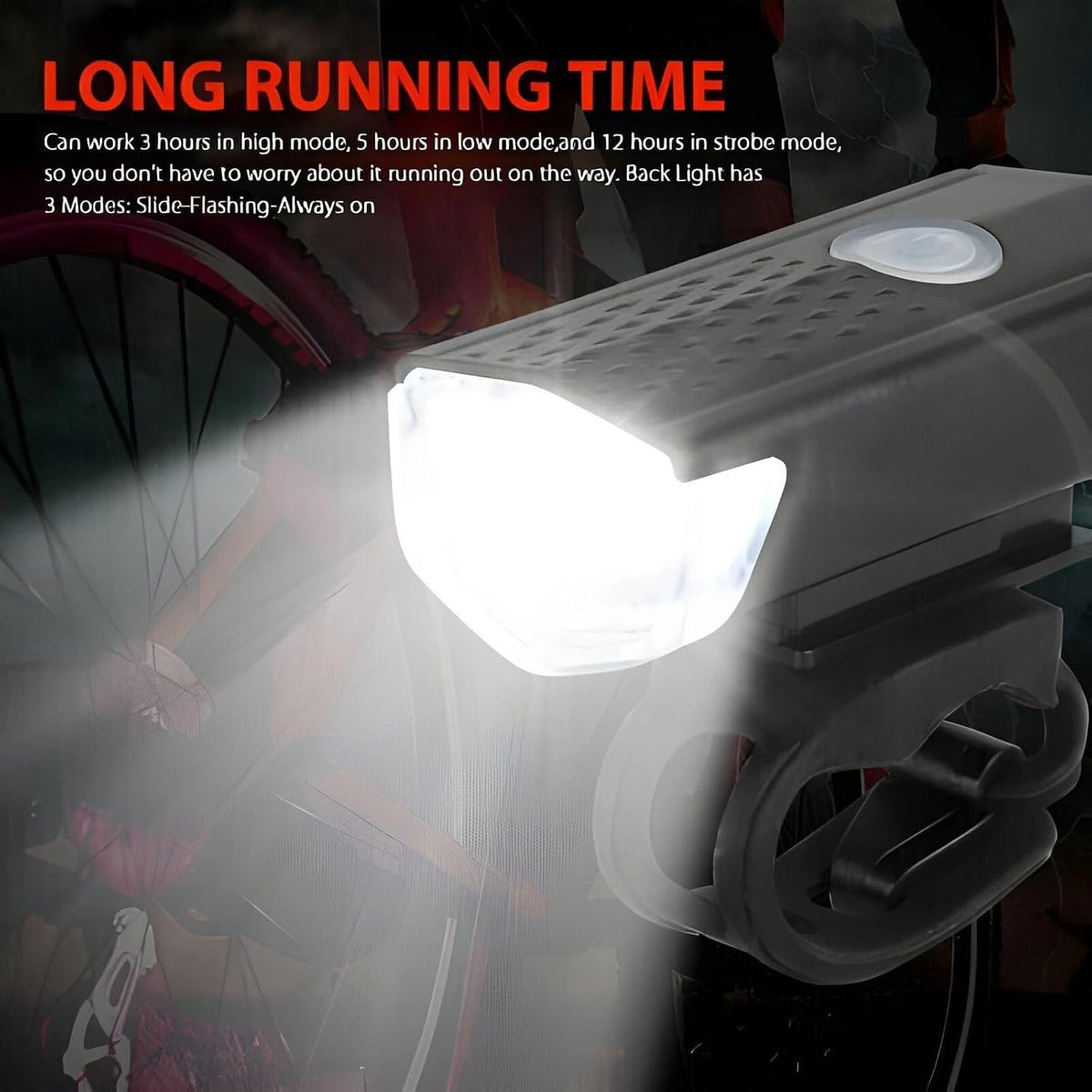 USB Rechargeable Bicycle Headlight and Tail Light Set - Super Bright, Waterproof, 360° Visibility