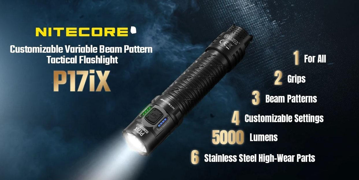 Rechargeable Tactical Flashlight 5000 Lumens with USB-C Charger