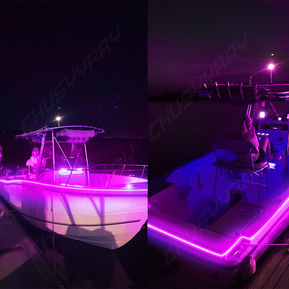 16ft LED UV Night Fishing Light Strip Waterproof Purple UV & White LED