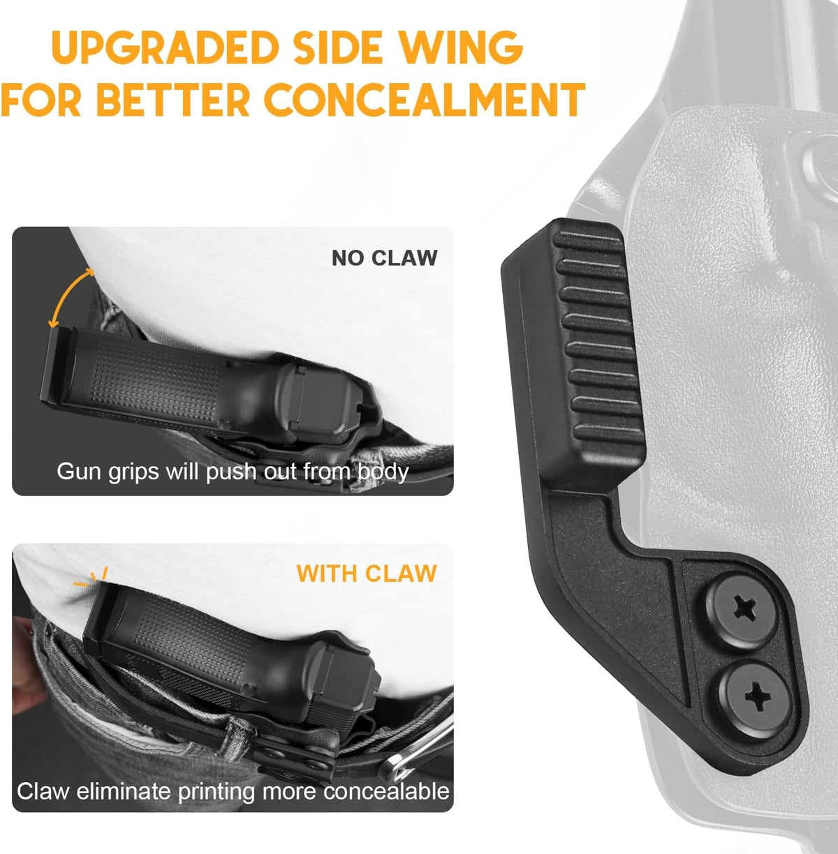 Kydex Holster for S&W Bodyguard 2.0 Concealed Carry with Optic Cut & Claw