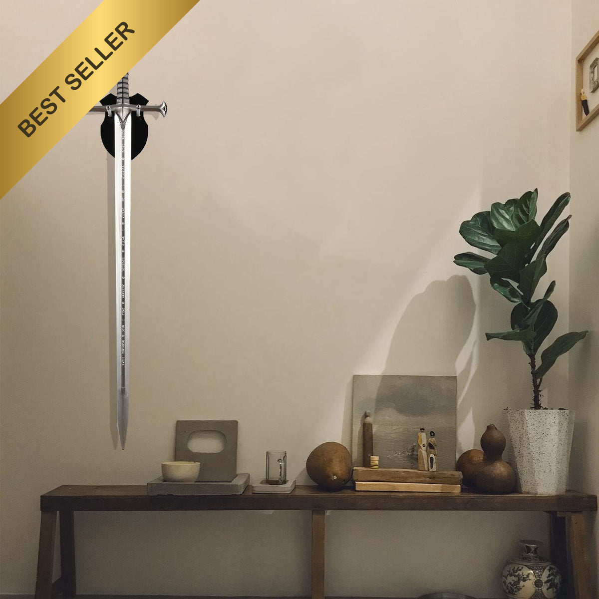 Black Acrylic Sword Wall Mount Holder - Vertical Katana Display Stand Set