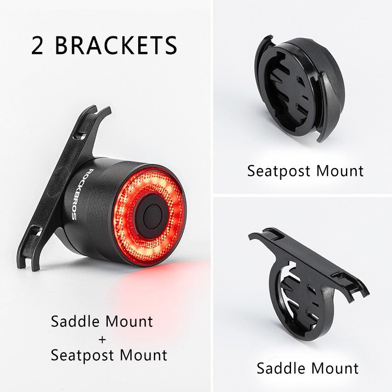 Bike Rear Light with 4 Modes Auto Brake Sensing Waterproof Safety Taillight