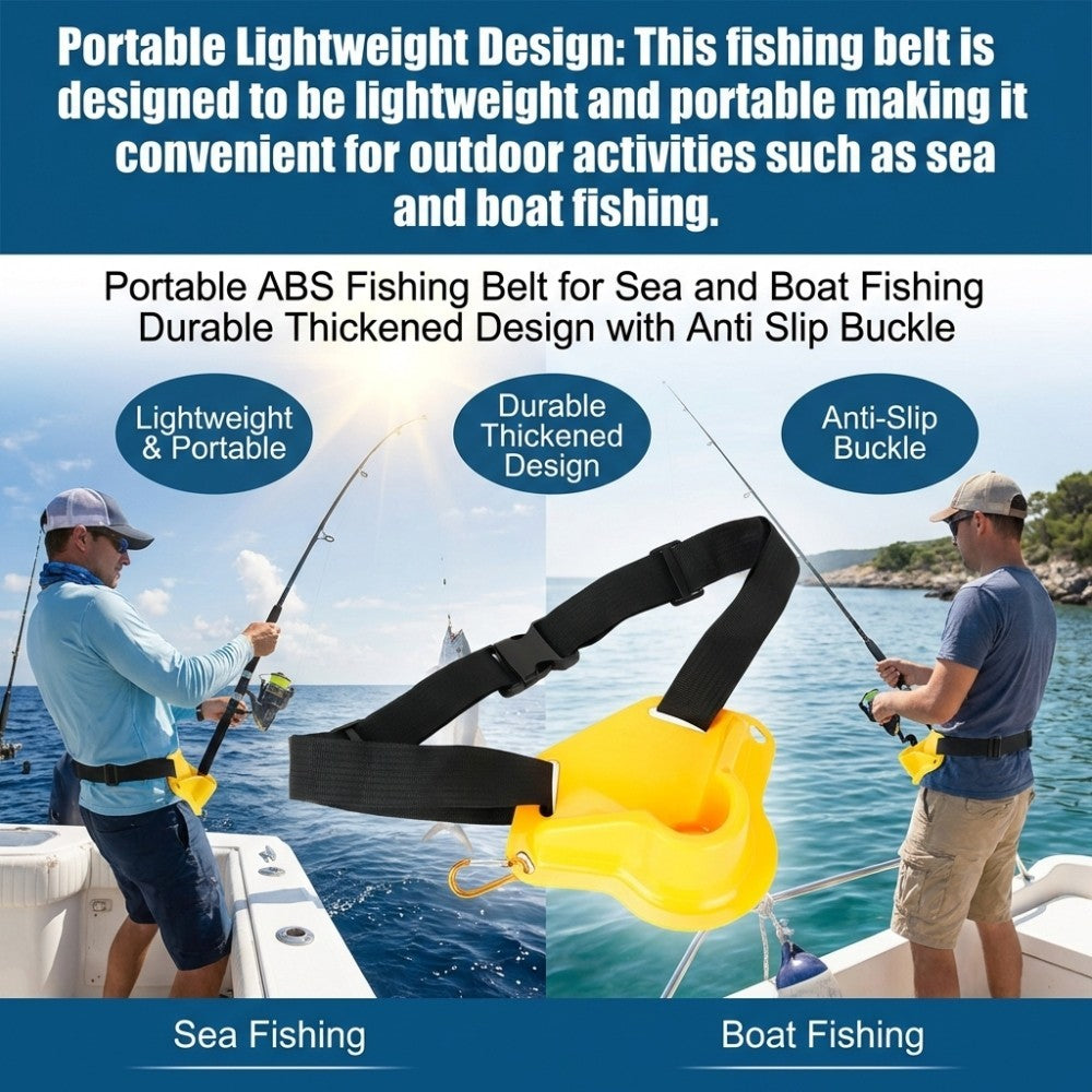 Adjustable Fishing Gimbal Fighting Belt with Rod Holder for Sea & Boat Fishing