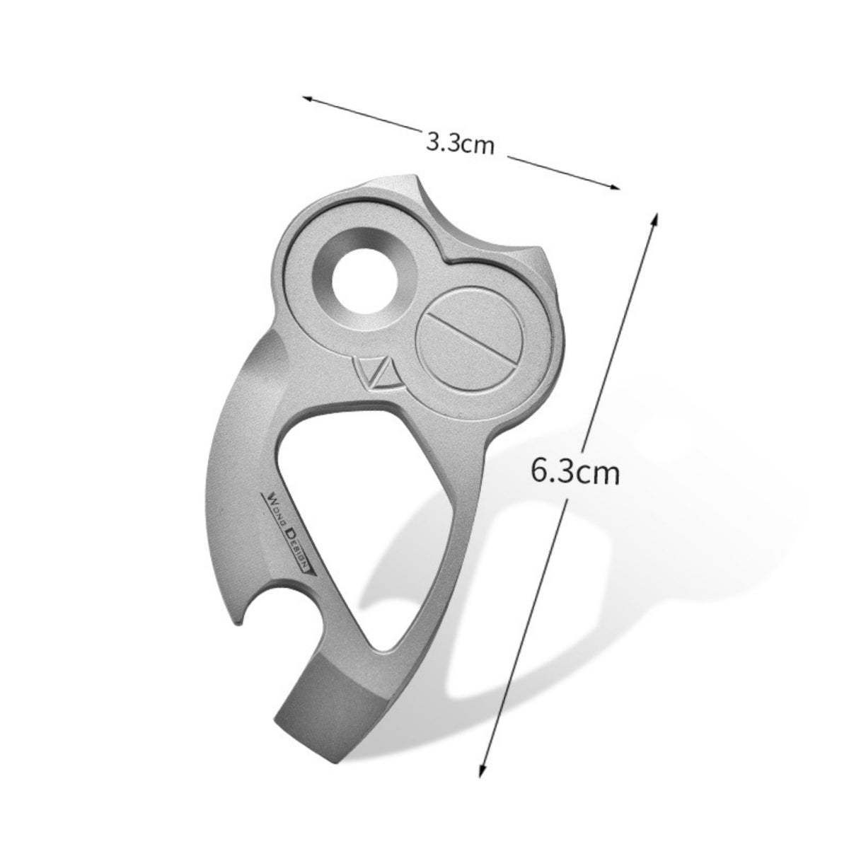 Titanium Multi-Tool Keychain Pry Bar Owl Shape EDC Pocket Tool - Sandblasted or Stonewashed